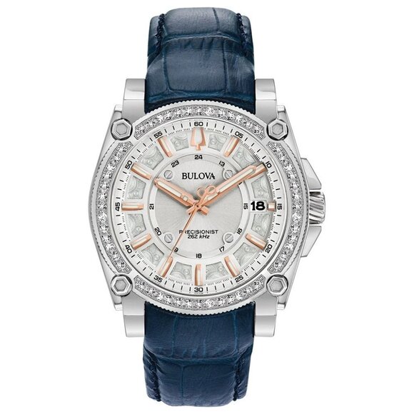 Bulova Women's Precisionist Date Indicator Blue Watch 40MM 96R227 - Picture 1 of 4